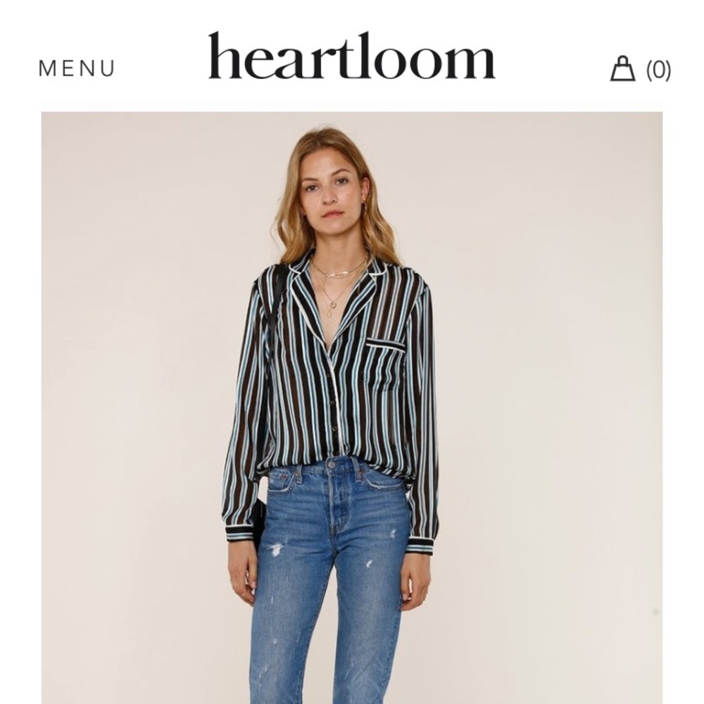 Silk button down top